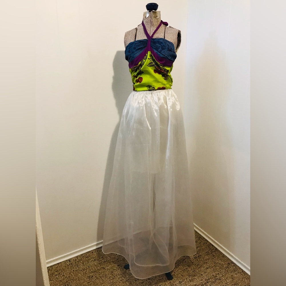 Vintage Roberta Sheer White Maxi Skirt Size 5/6 - Picture 3 of 13
